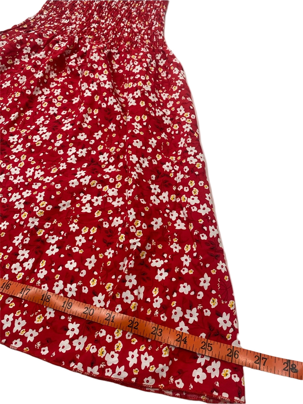 Muse Red Floral Smocked Mini Dress - Picture 8 of 8